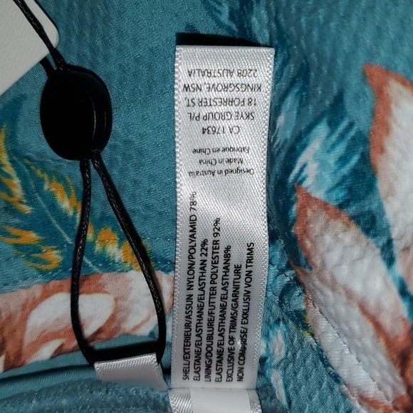 Azura Australia Mexicali Long Sleeve Crop Swim Top Size US 12 - Picture 6 of 8